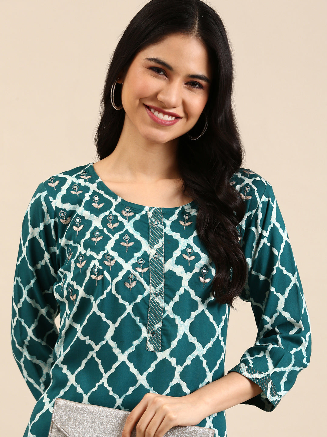 Women's Blue Tie Dye Straight Kurta