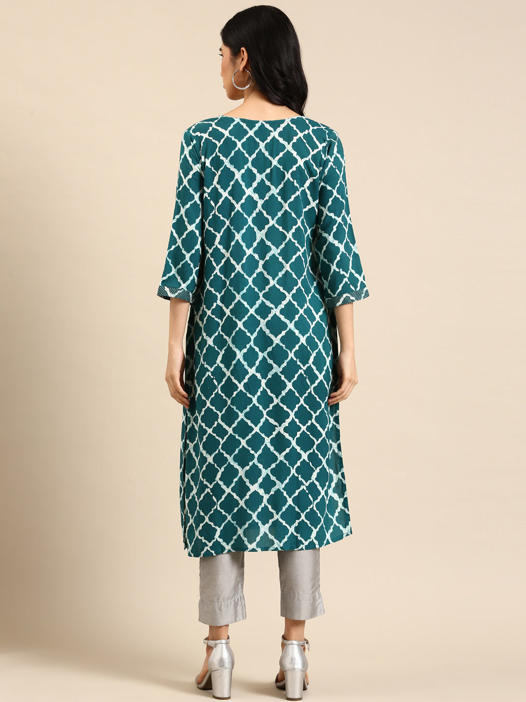 Women's Blue Tie Dye Straight Kurta