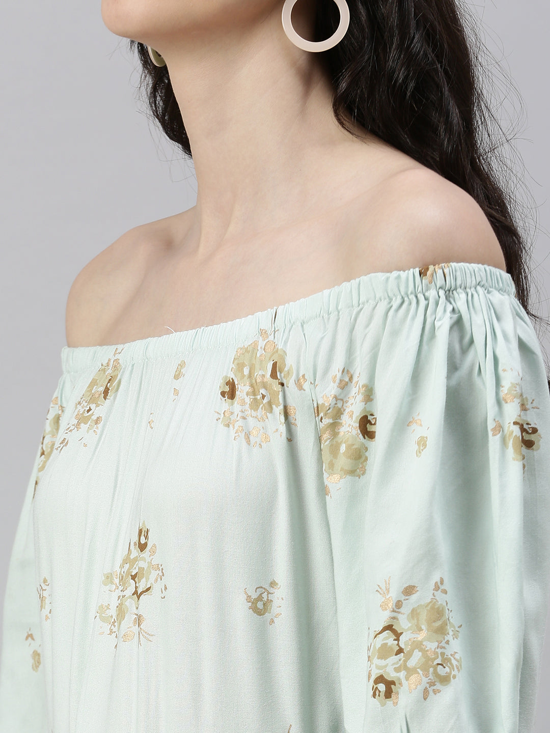 Women's Turquoise Blue Floral Maxi Dress