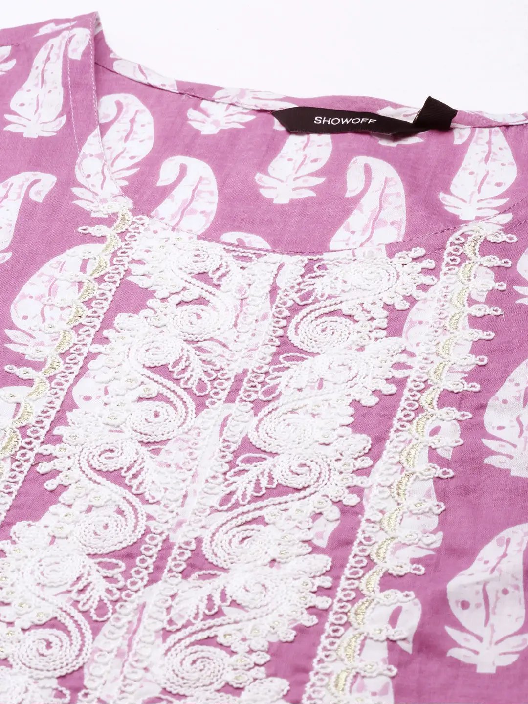 Women's Lavender Printed Kurta Set