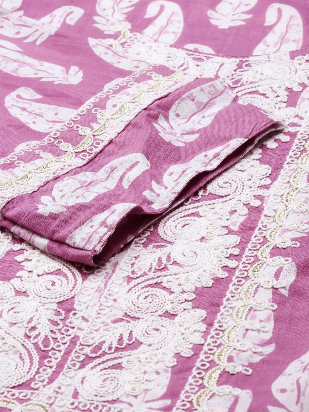 Women's Lavender Printed Kurta Set
