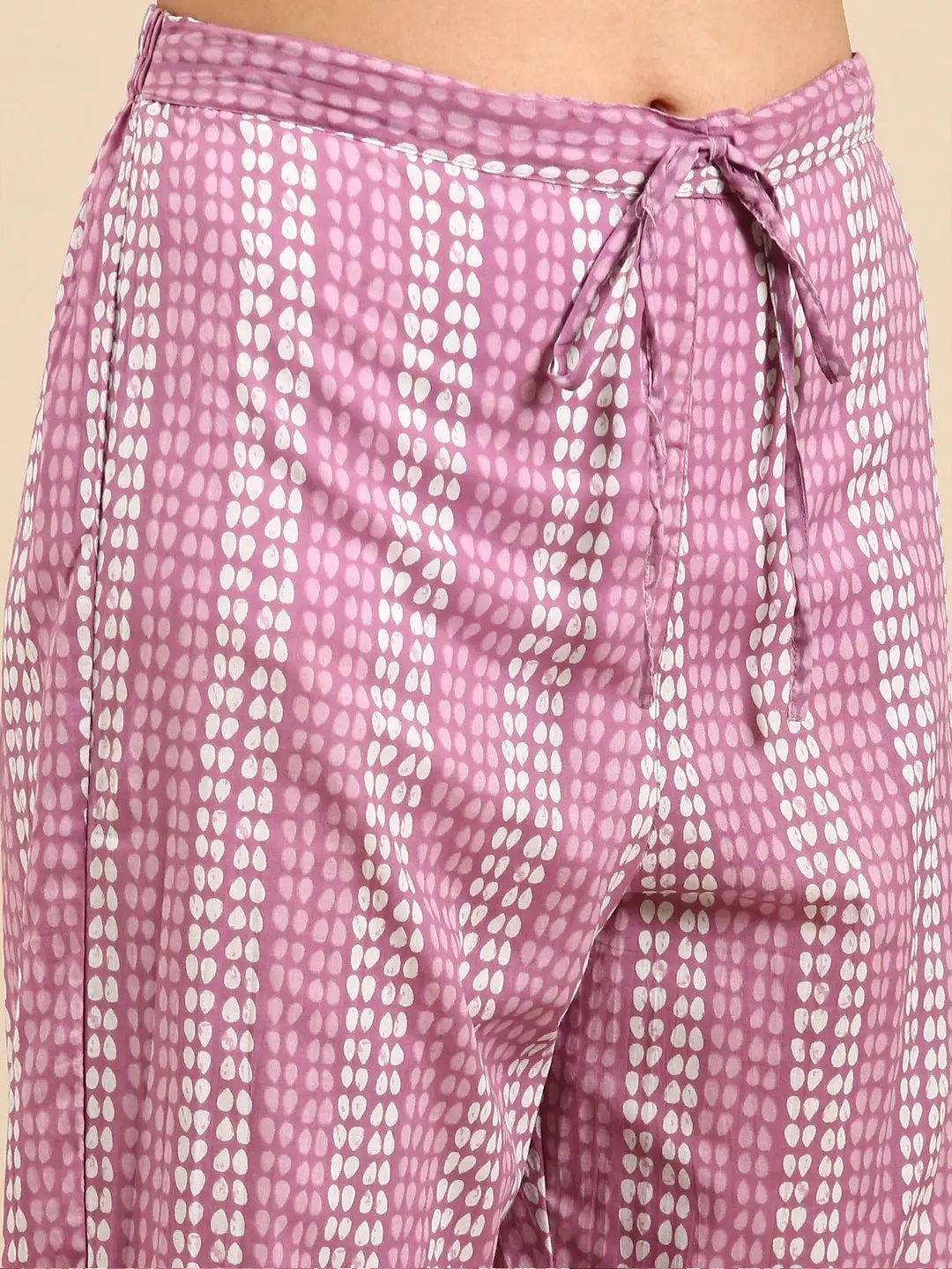 Women's Lavender Printed Kurta Set