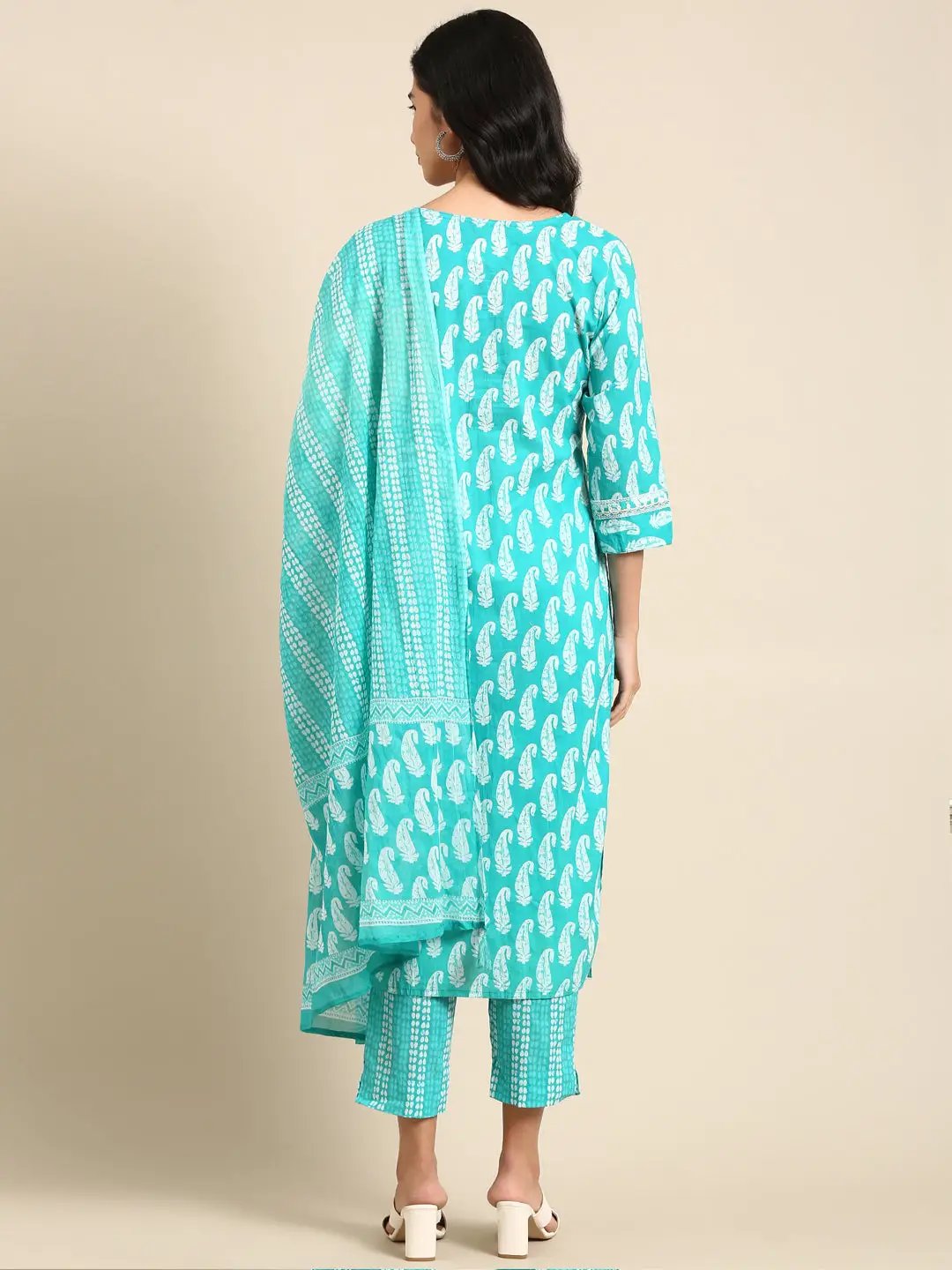 Women's Blue Printed Kurta Set