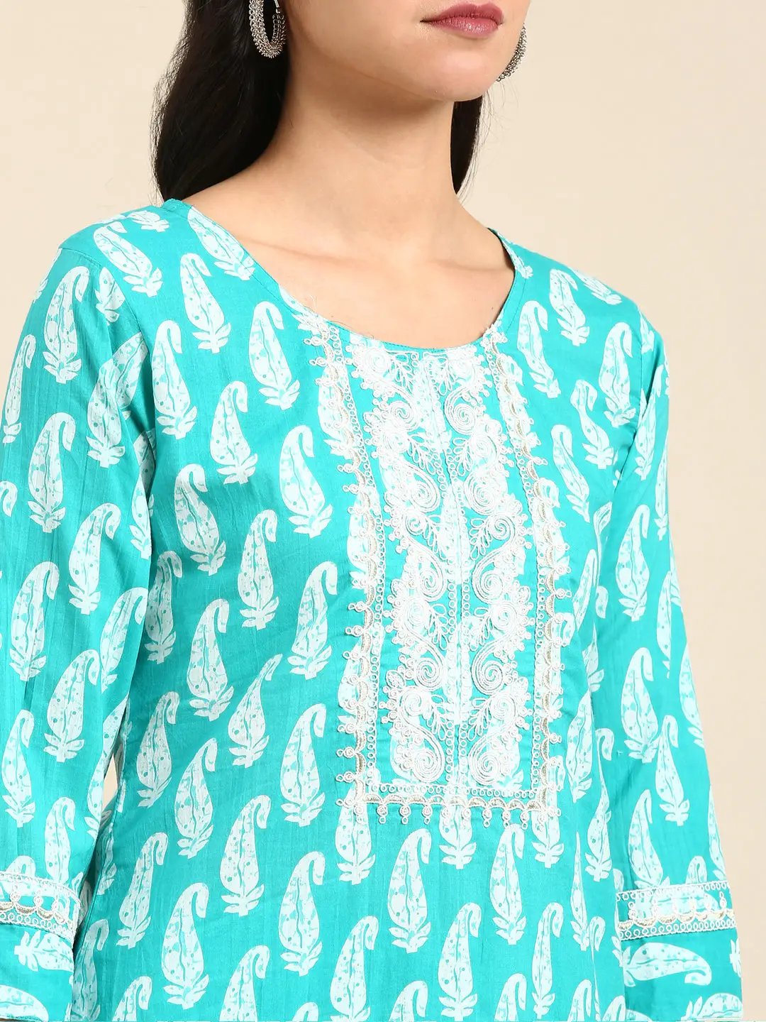 Women's Blue Printed Kurta Set