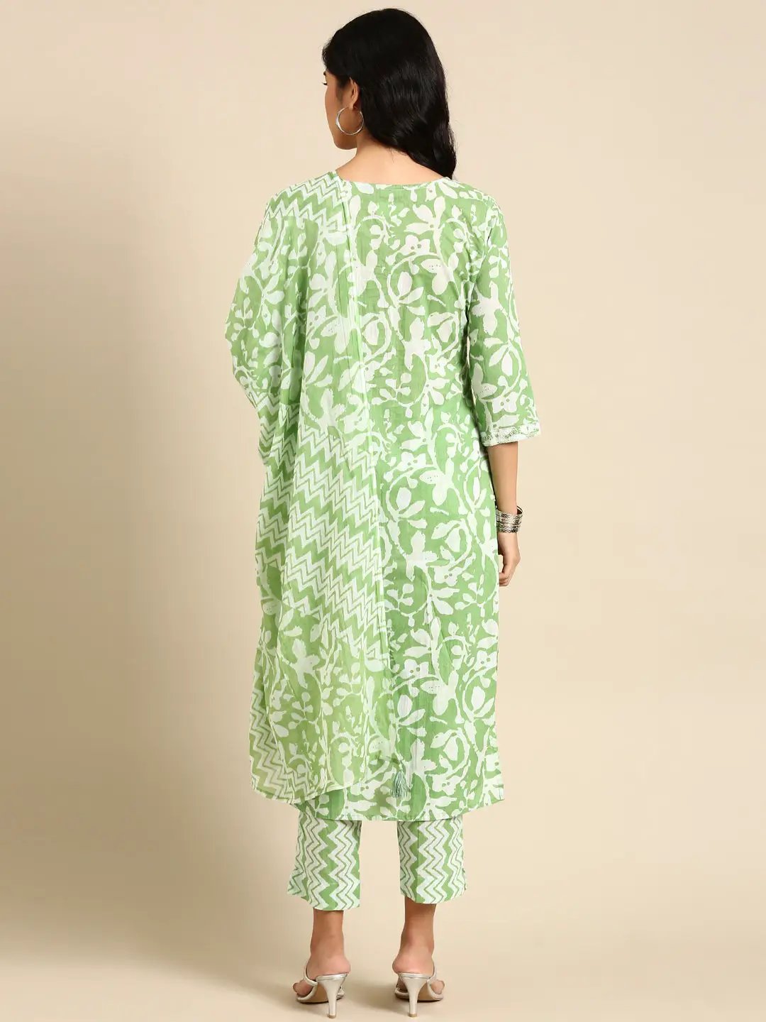 Women's Green Printed Kurta Set