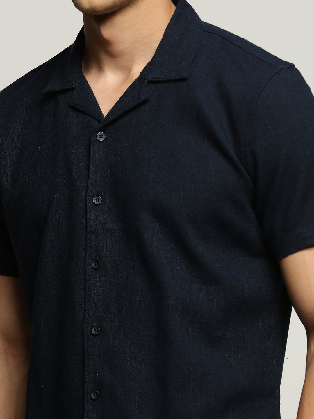 Men Navy Solid Shirt