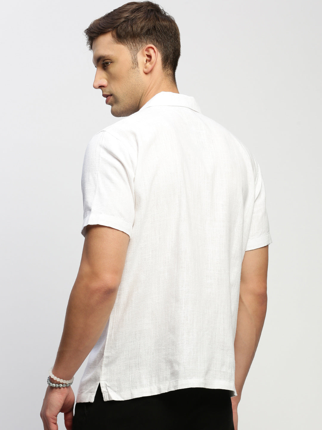 Men White Solid Shirt