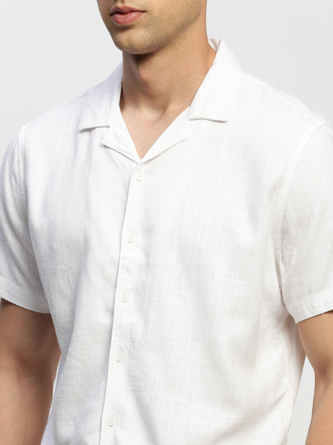 Men White Solid Shirt