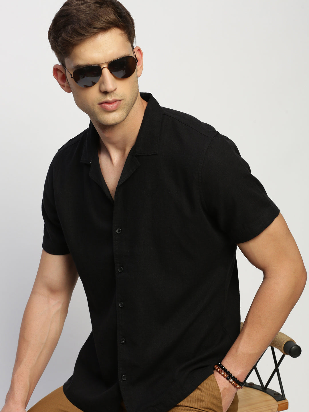 Men Black Solid Shirt