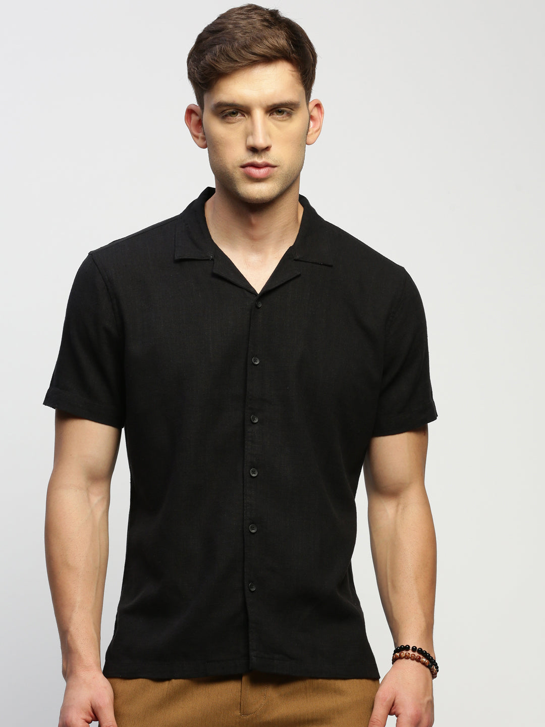 Men Black Solid Shirt