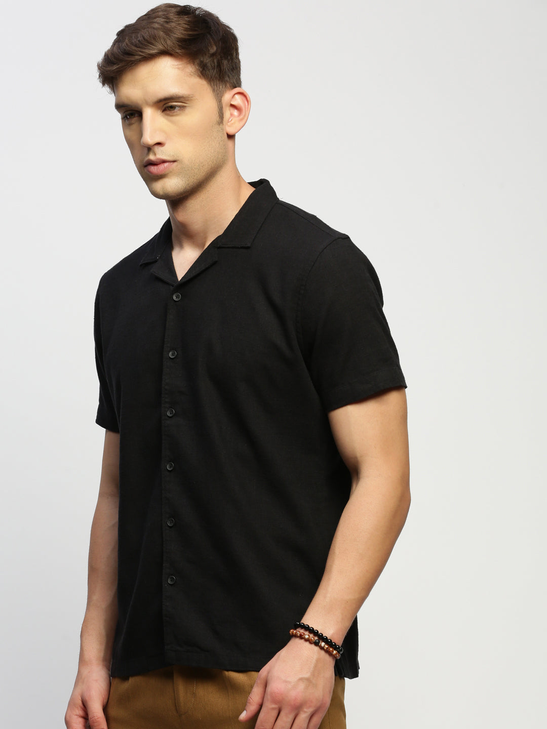 Men Black Solid Shirt