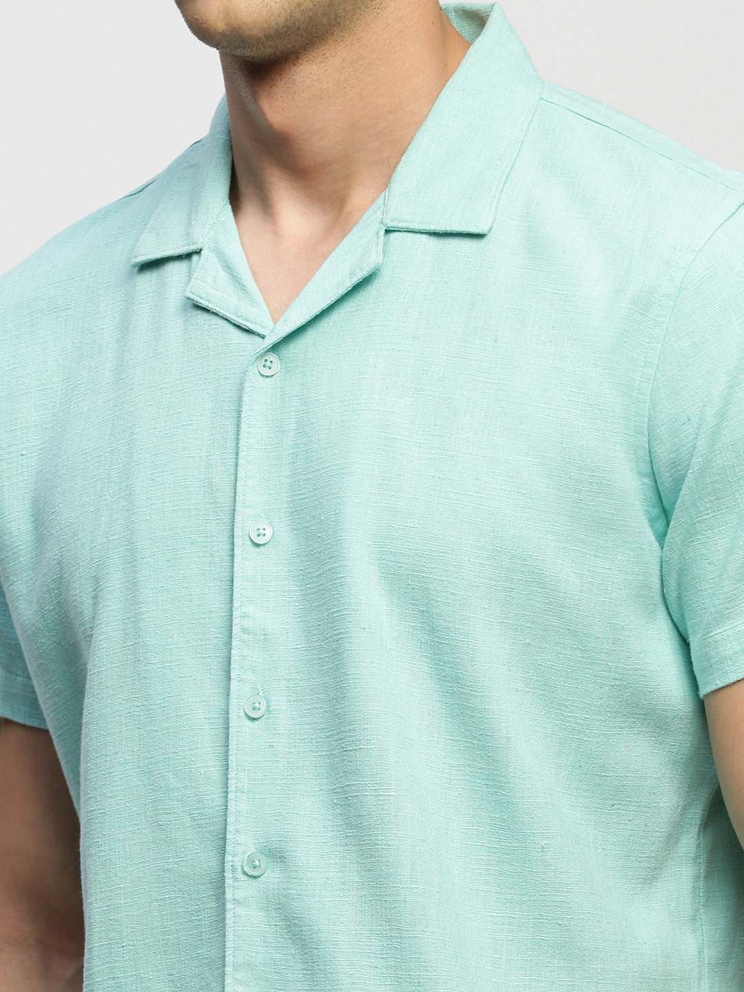 Men Green Solid Shirt