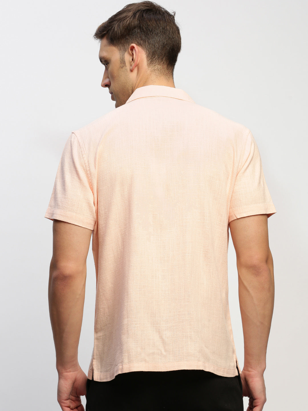 Men Peach Solid Shirt