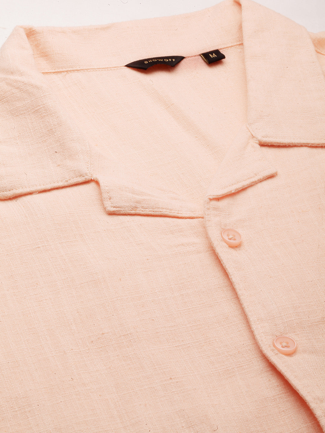 Men Peach Solid Shirt