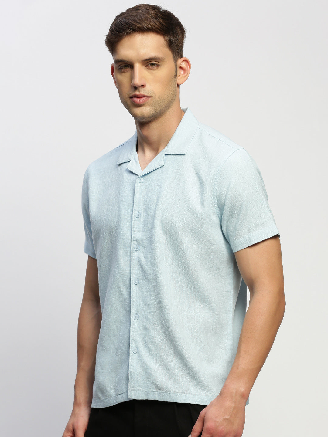 Men Blue Solid Shirt