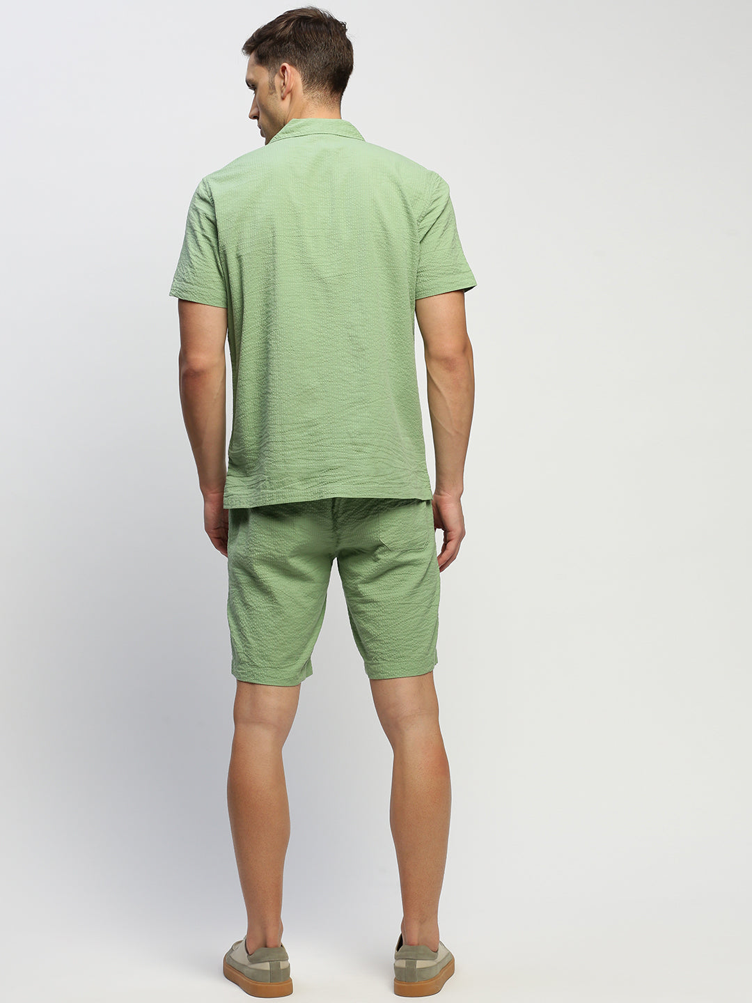 Men Green Solid Co ordSet