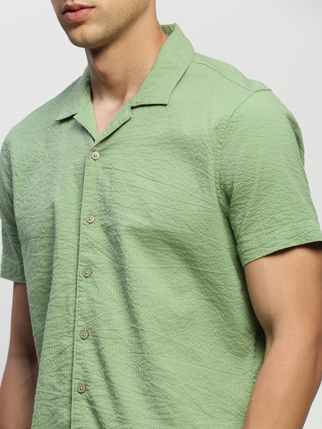 Men Green Solid Co ordSet