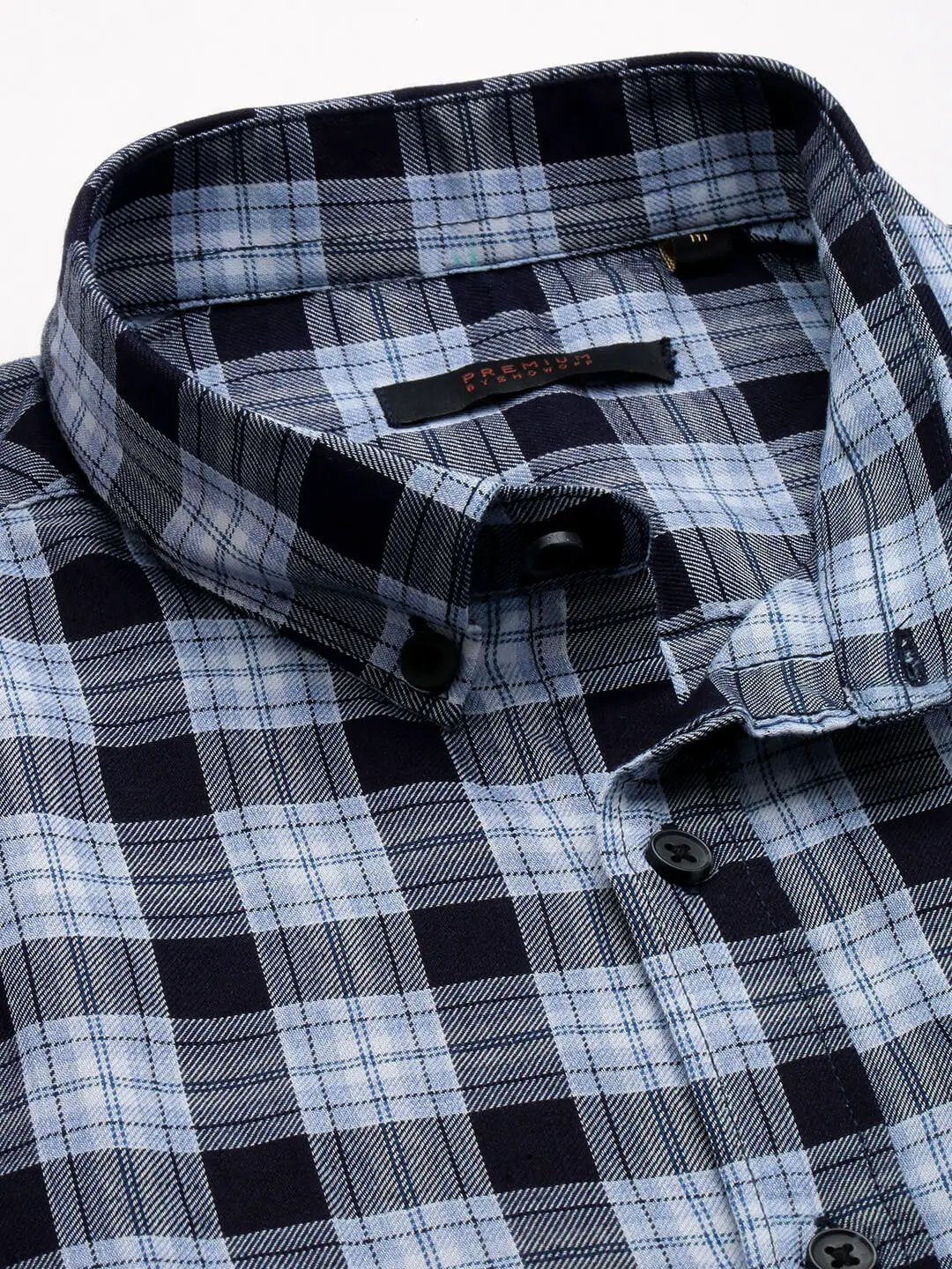 Men's Blue Checked Casual Shirt