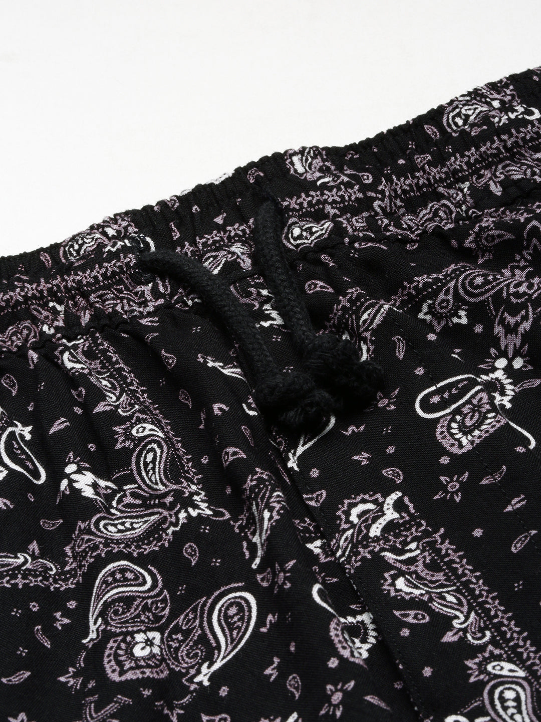 Men Black Cuban Collar Printed Over Sized Co-ords Set