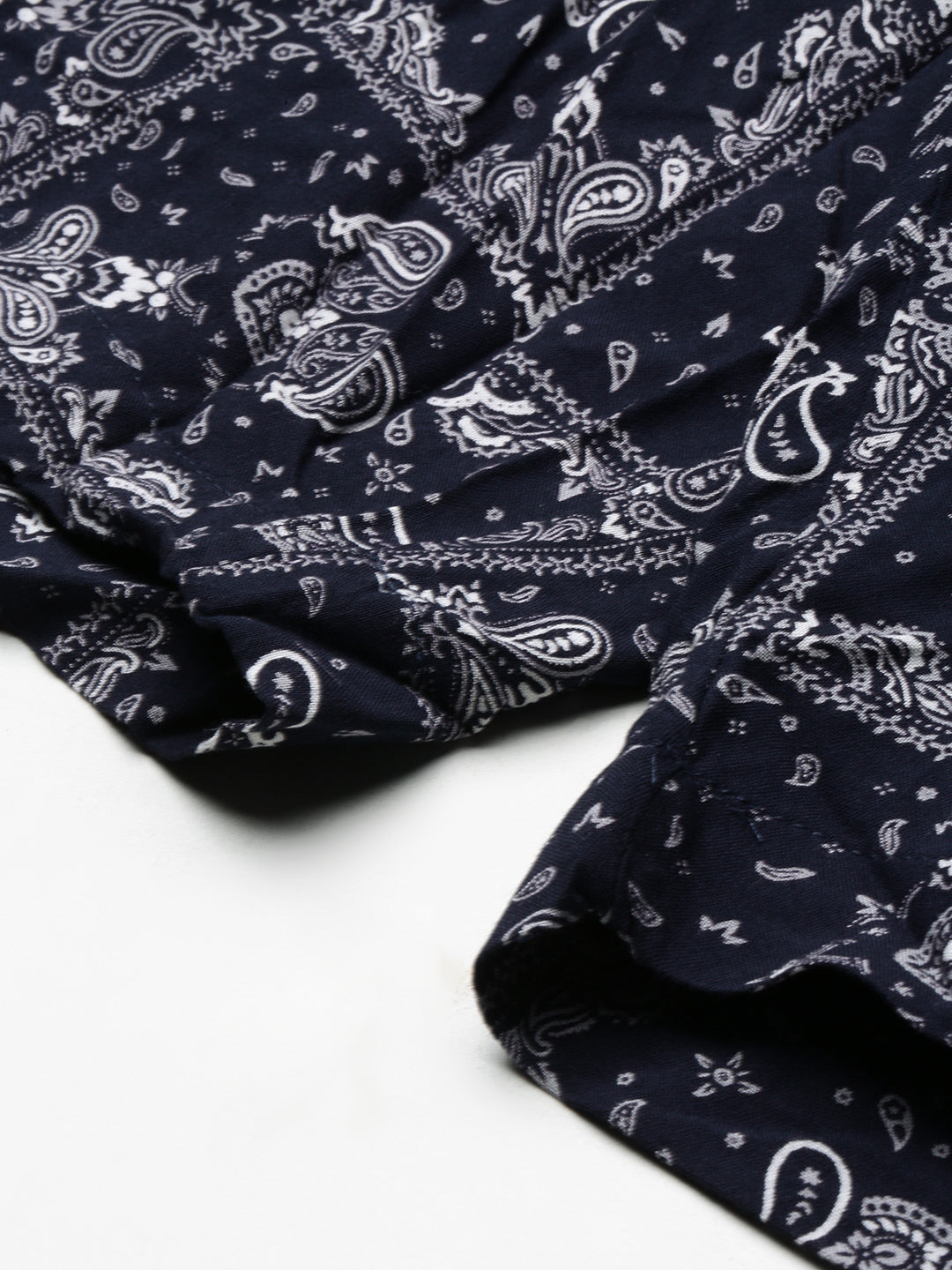 Men Navy Blue Cuban Collar Printed Over Sized Co-ords Set