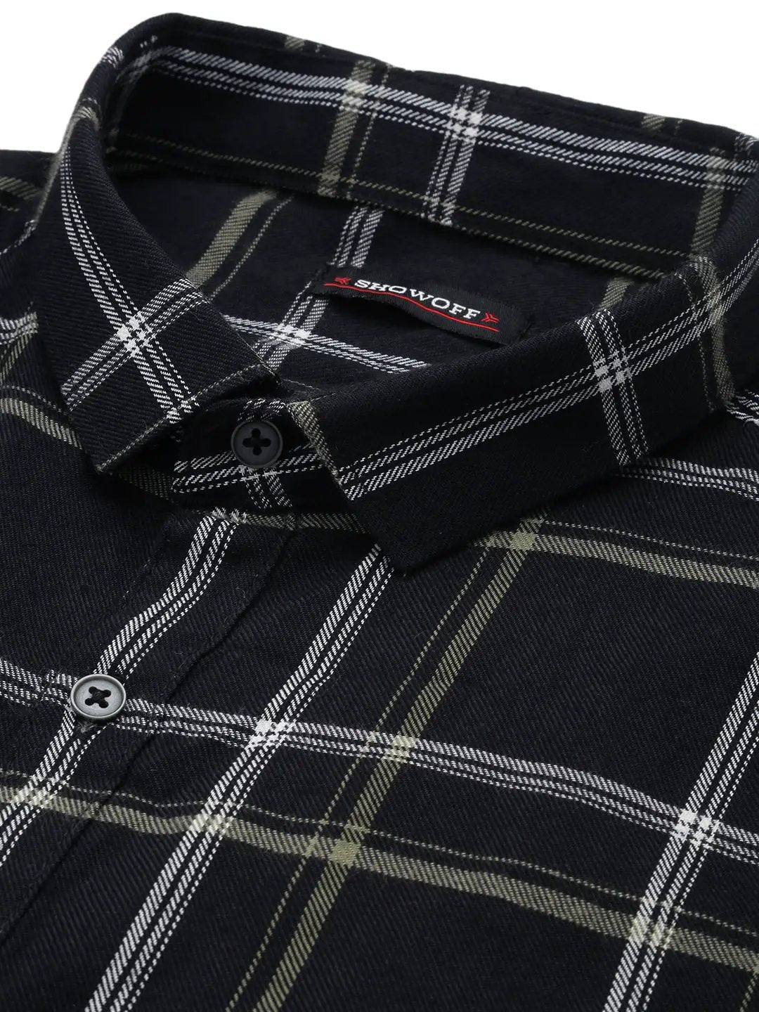 Men's Black Checked Casual Shirt