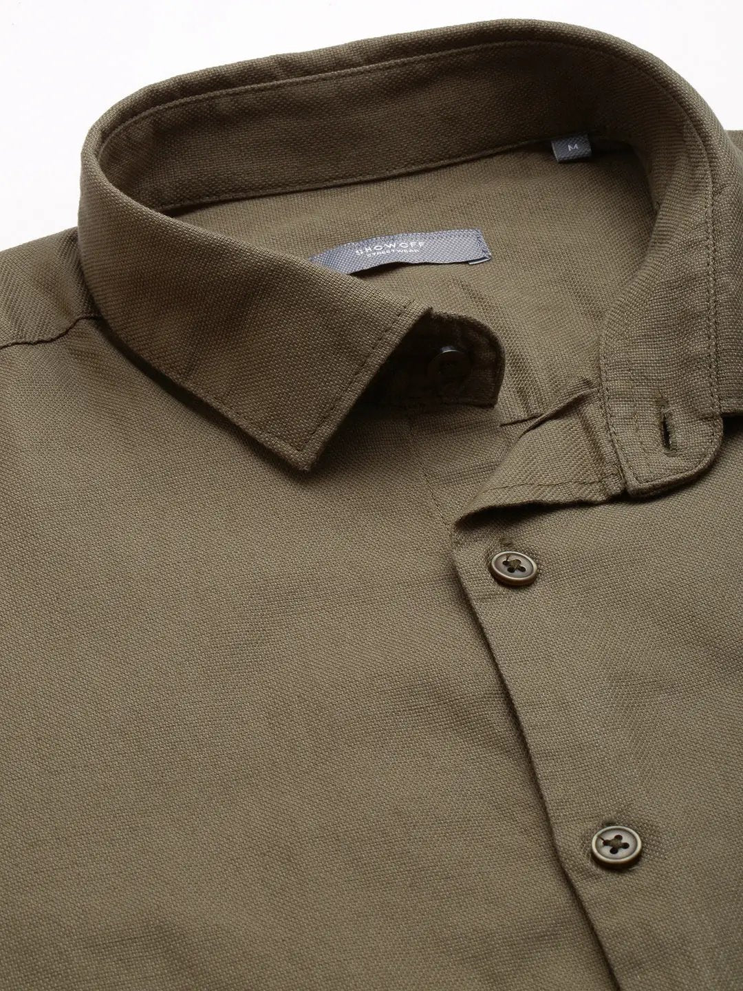 Men's Green Solid Casual Shirt