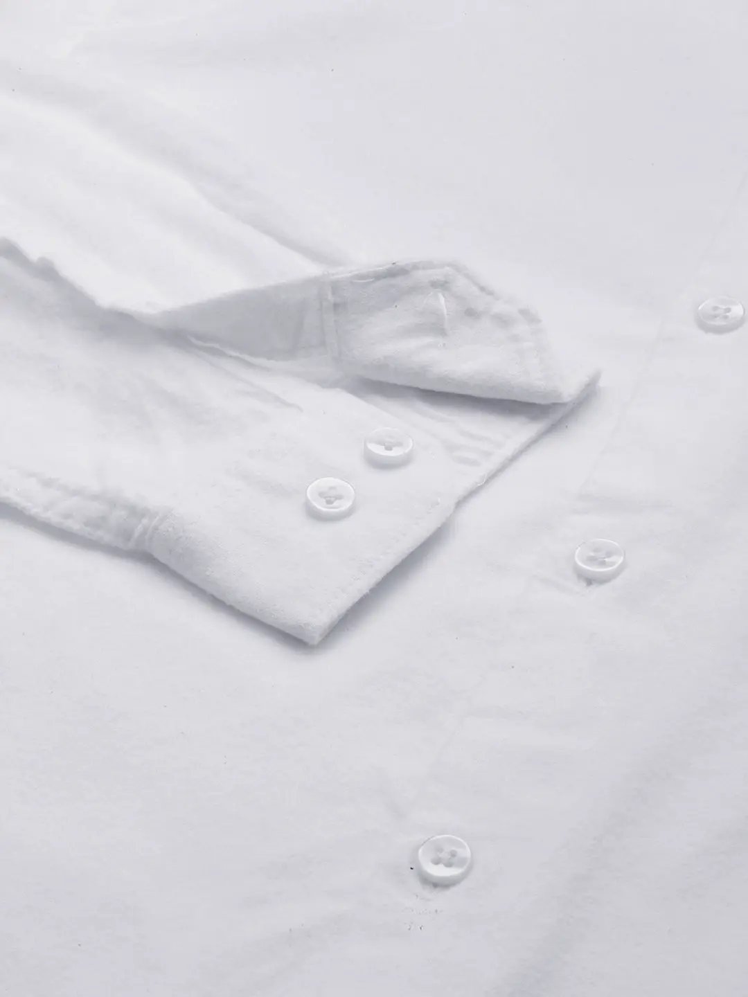 Men's White Solid Casual Shirt