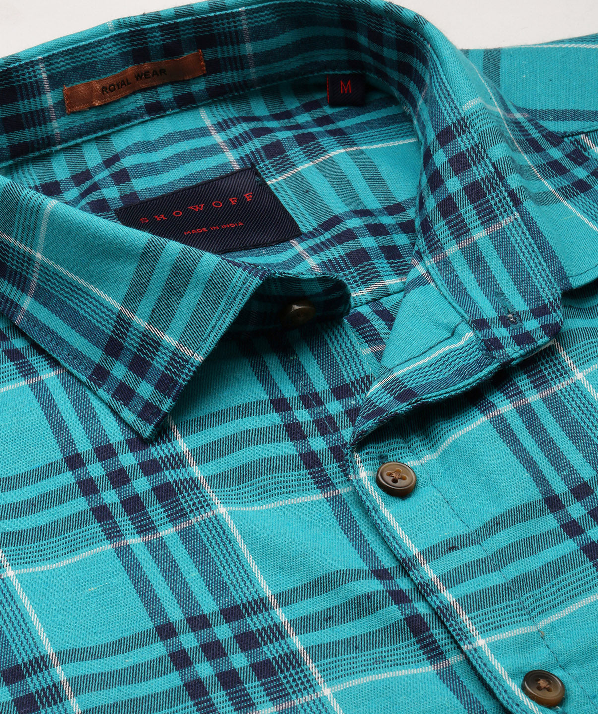 Men Green Checked Casual Shirt