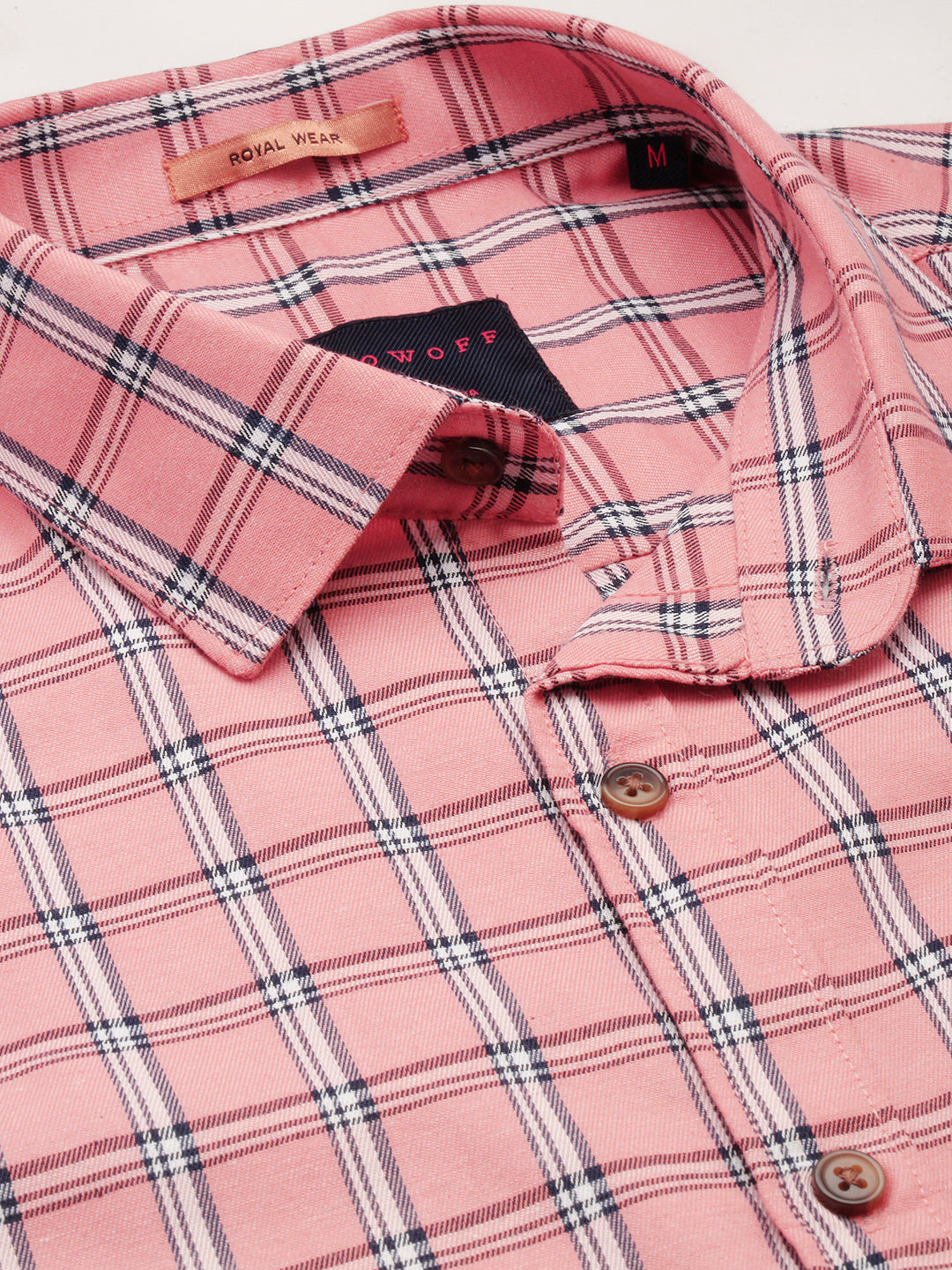 Men Pink Checked Casual Shirt