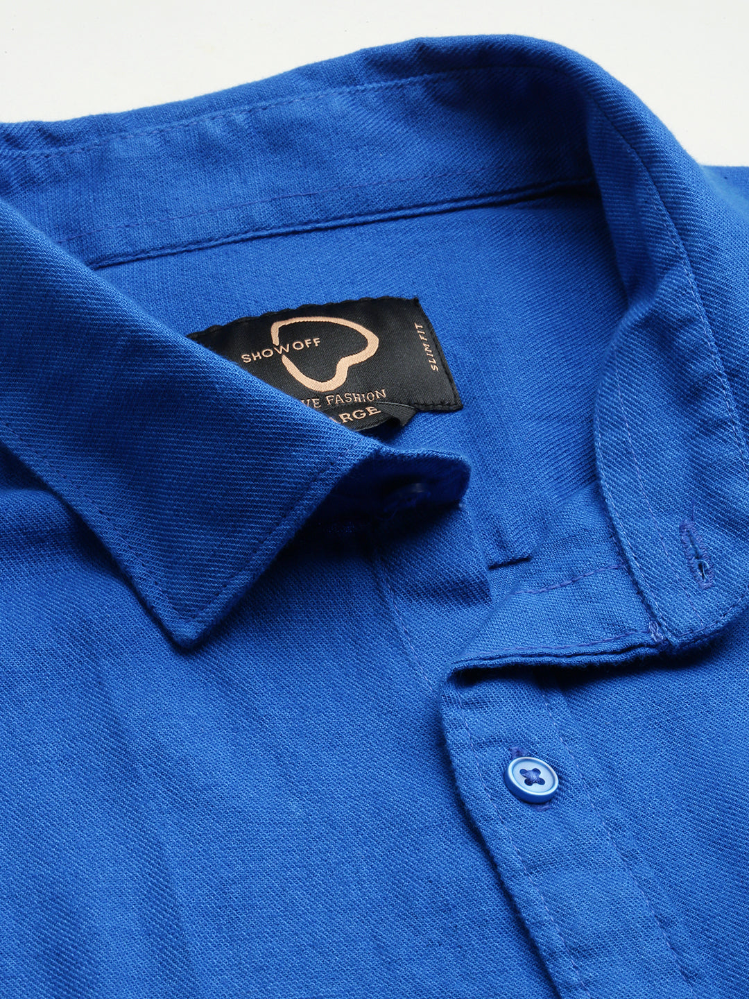 Men Blue Solid Casual Shirt