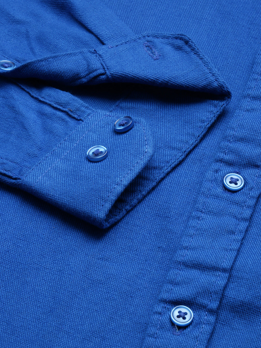 Men Blue Solid Casual Shirt