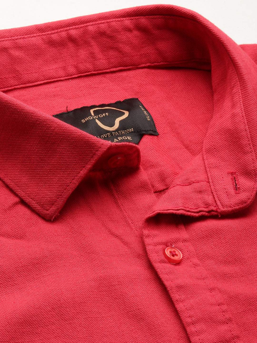 Men Magenta Solid Casual Shirt