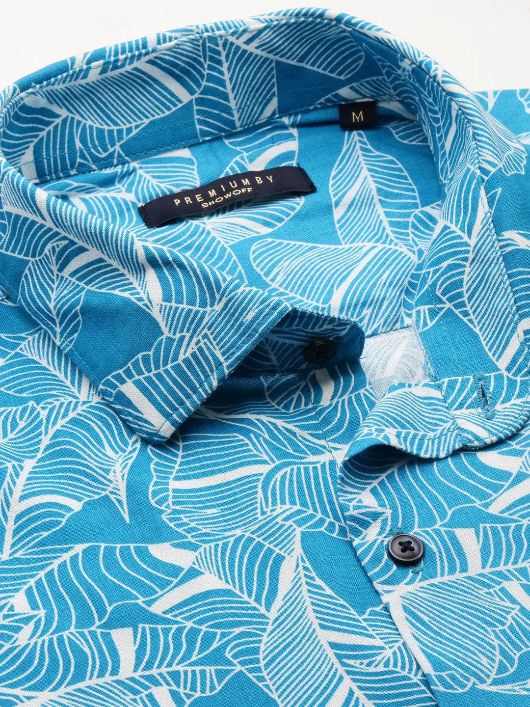 Men's Blue Printed Casual Shirt