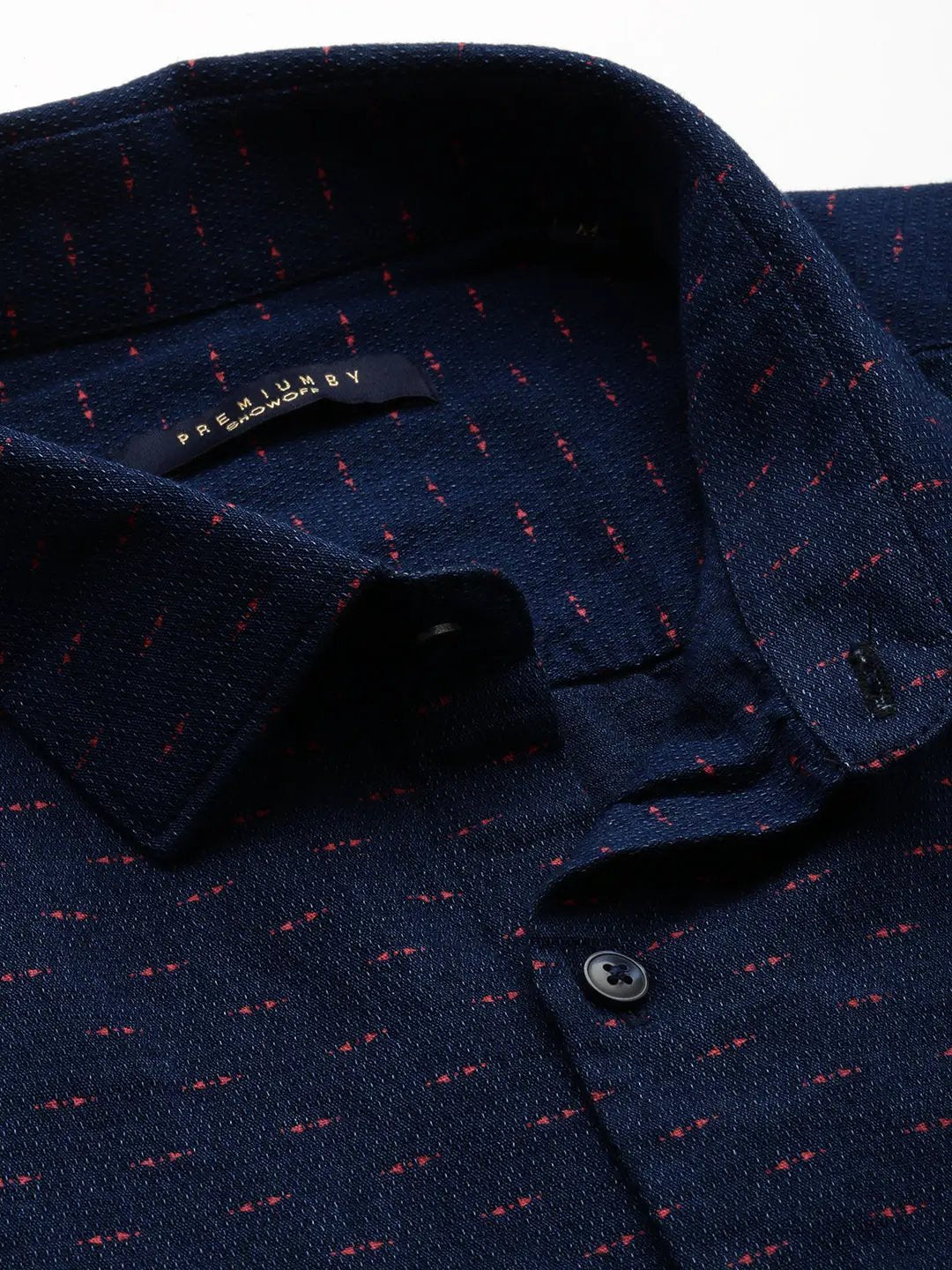 Men's Navy Printed Casual Shirt