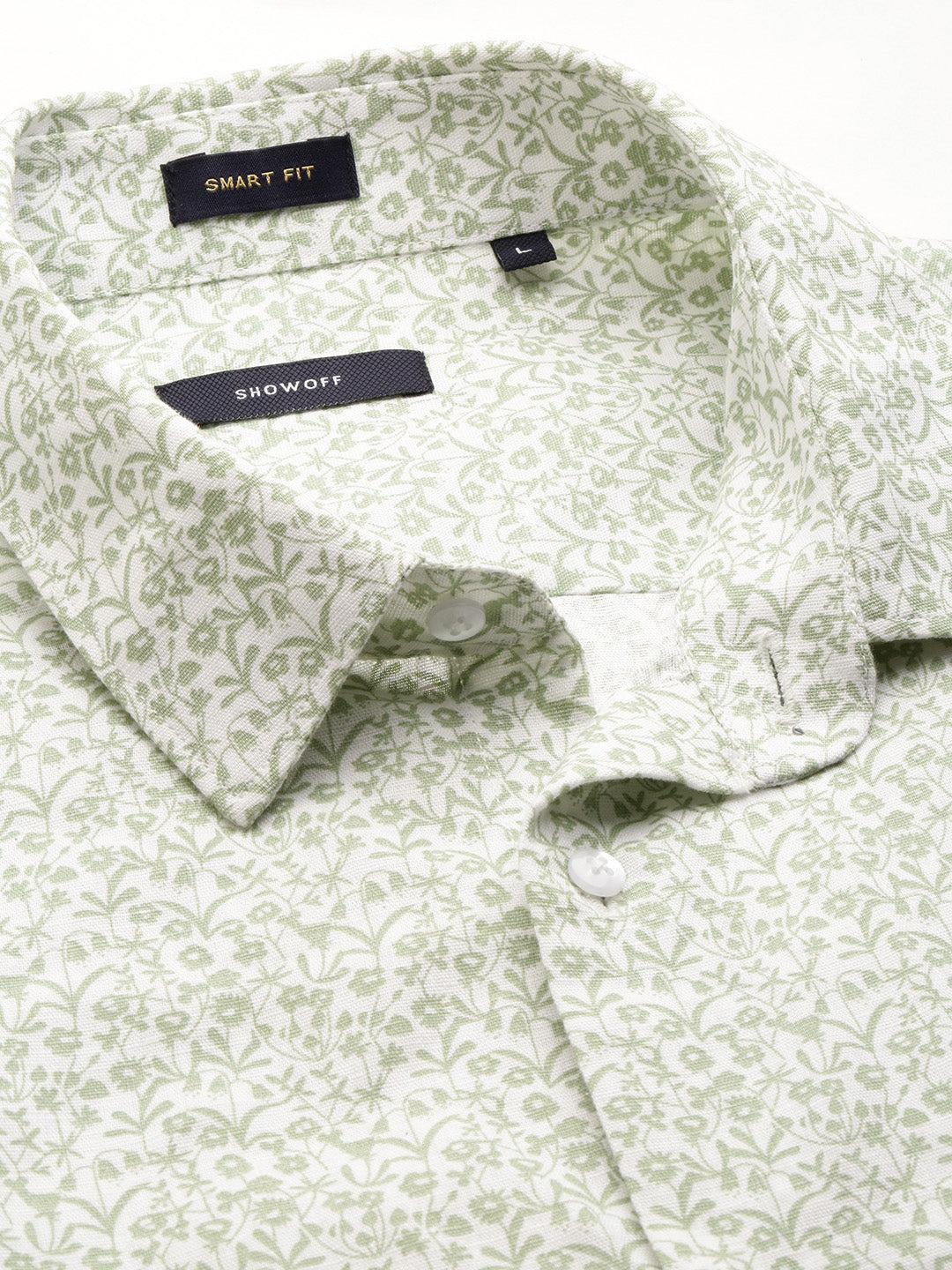 Men White Floral Casual Casual Shirts