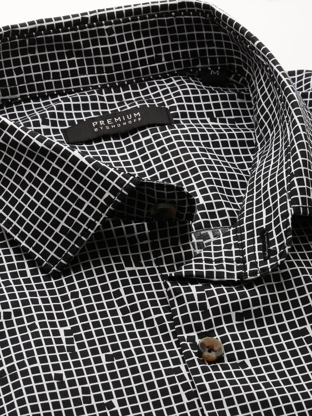 Men Black Checked Casual Shirt