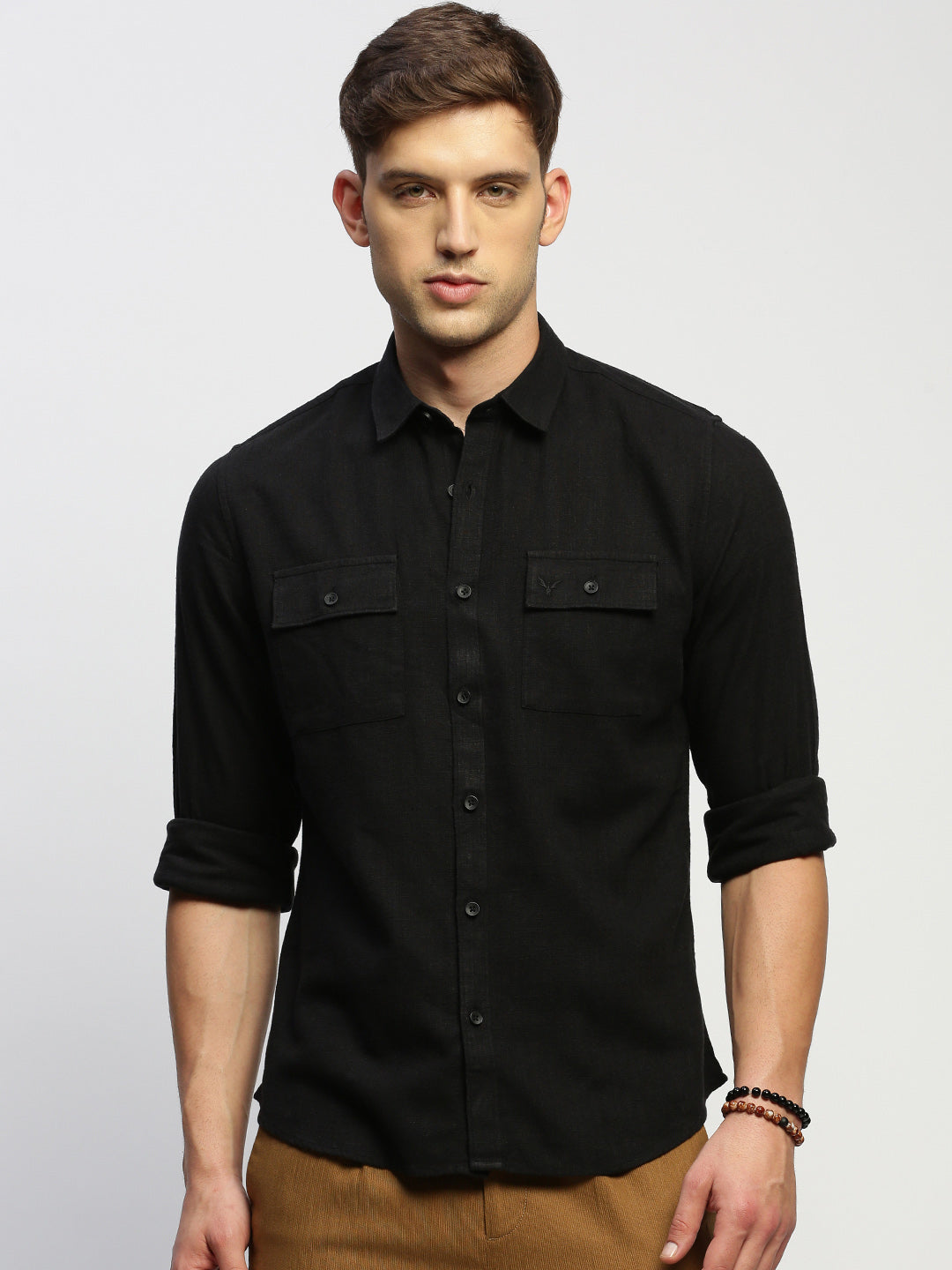 Men Black Solid Shirt