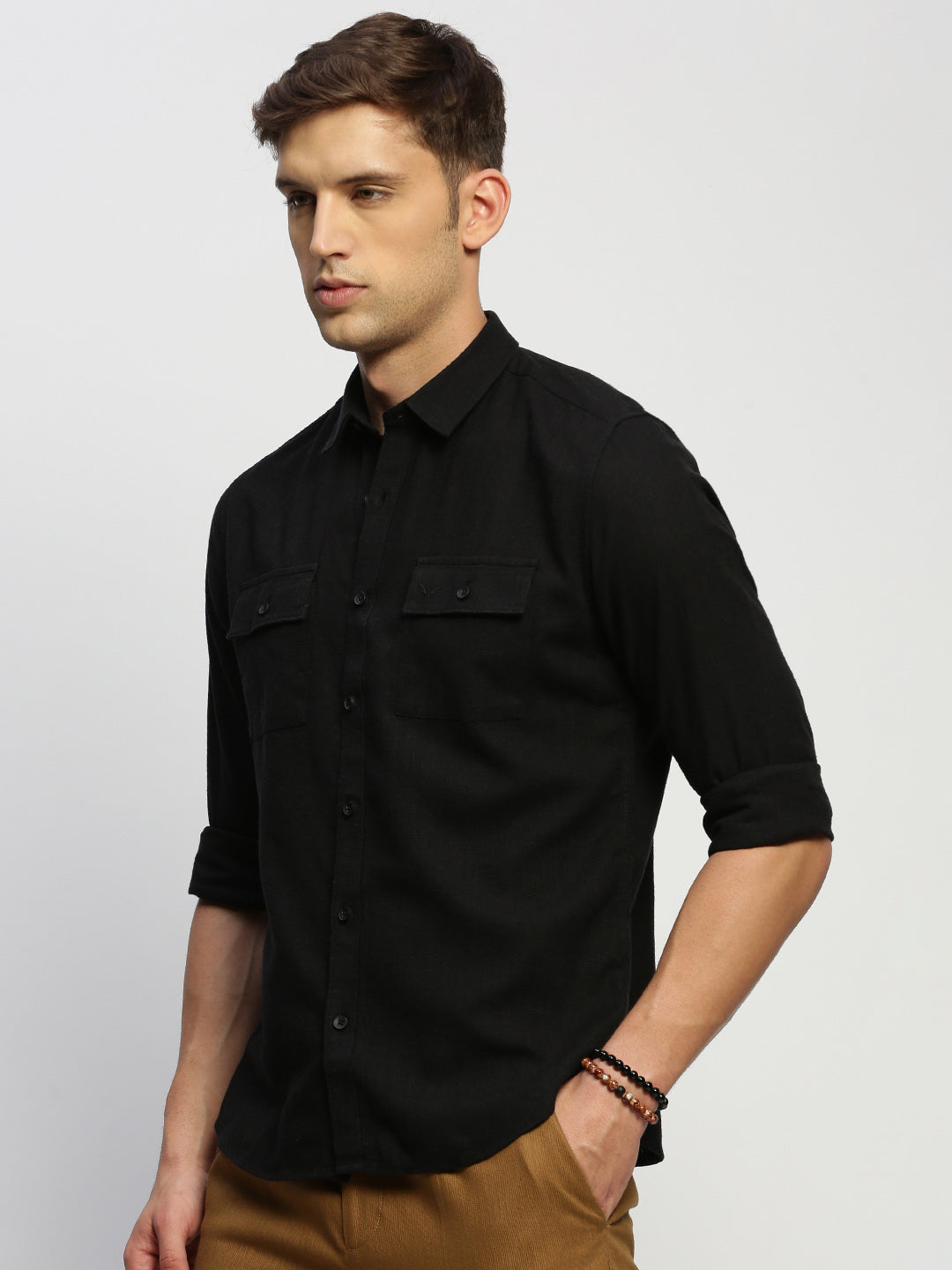 Men Black Solid Shirt