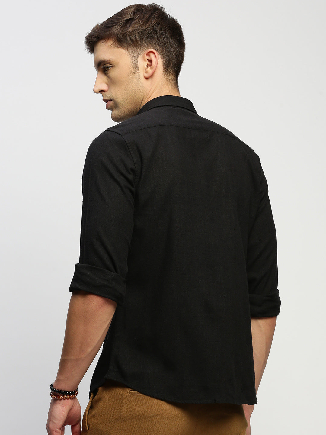 Men Black Solid Shirt