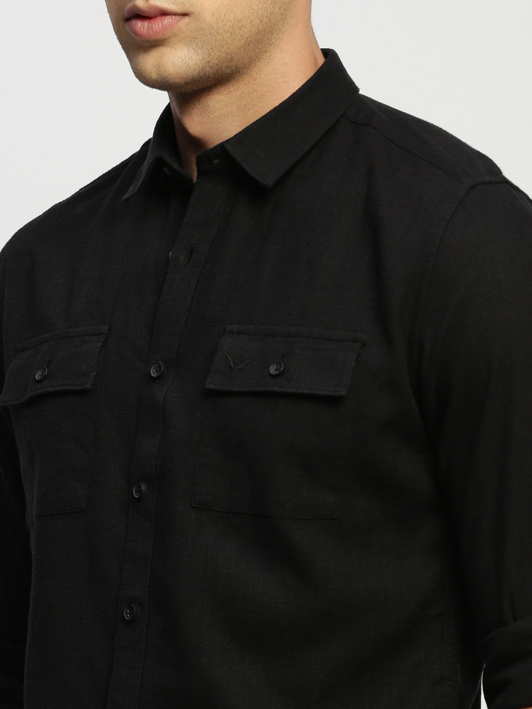 Men Black Solid Shirt