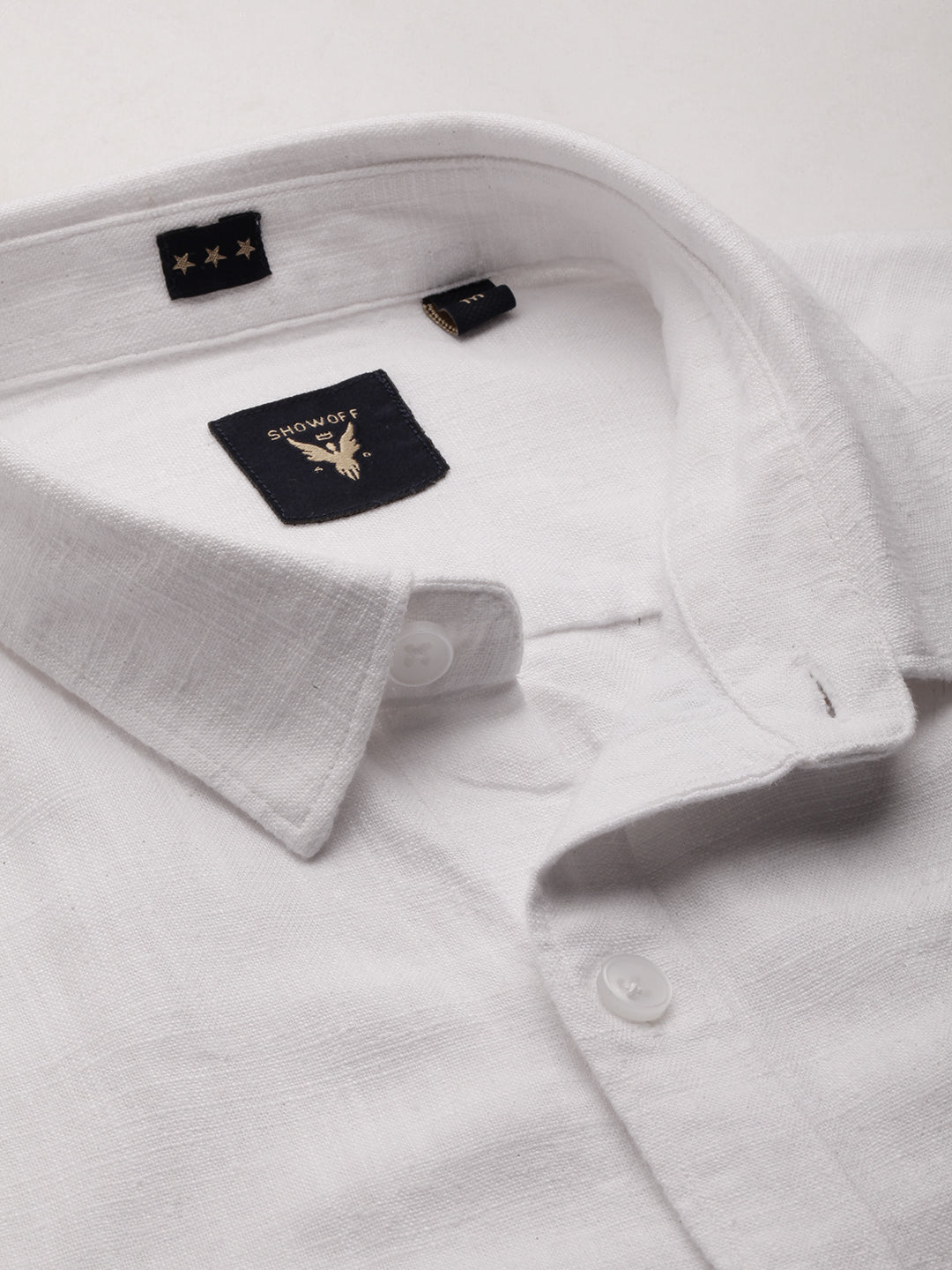 Men White Solid Shirt