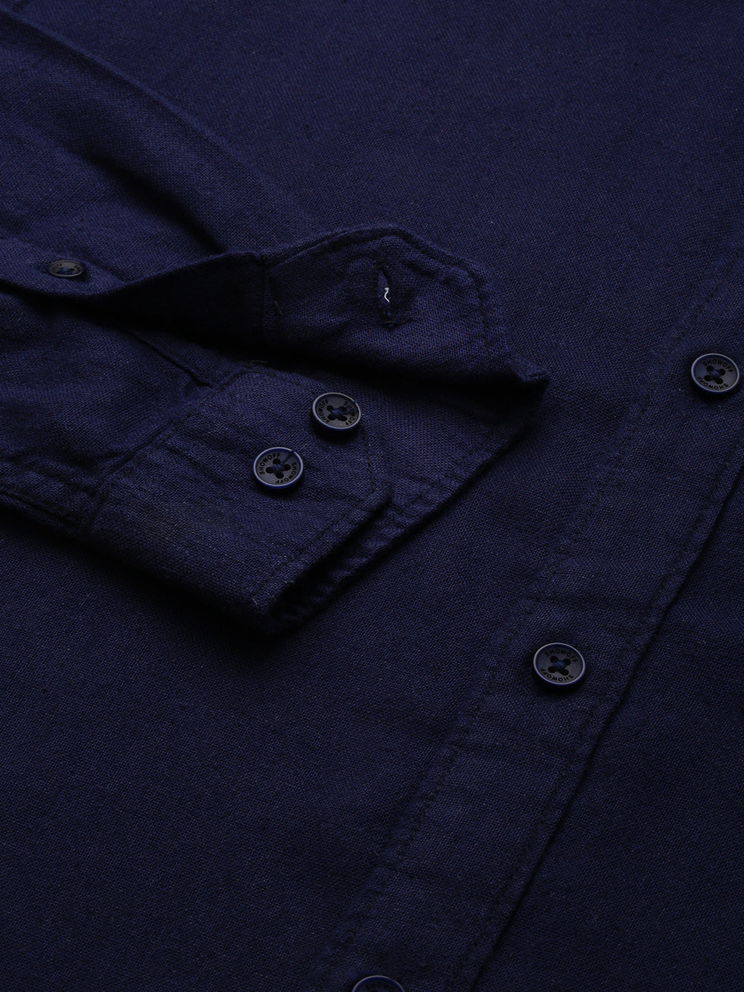 Men Navy Solid Casual Shirt