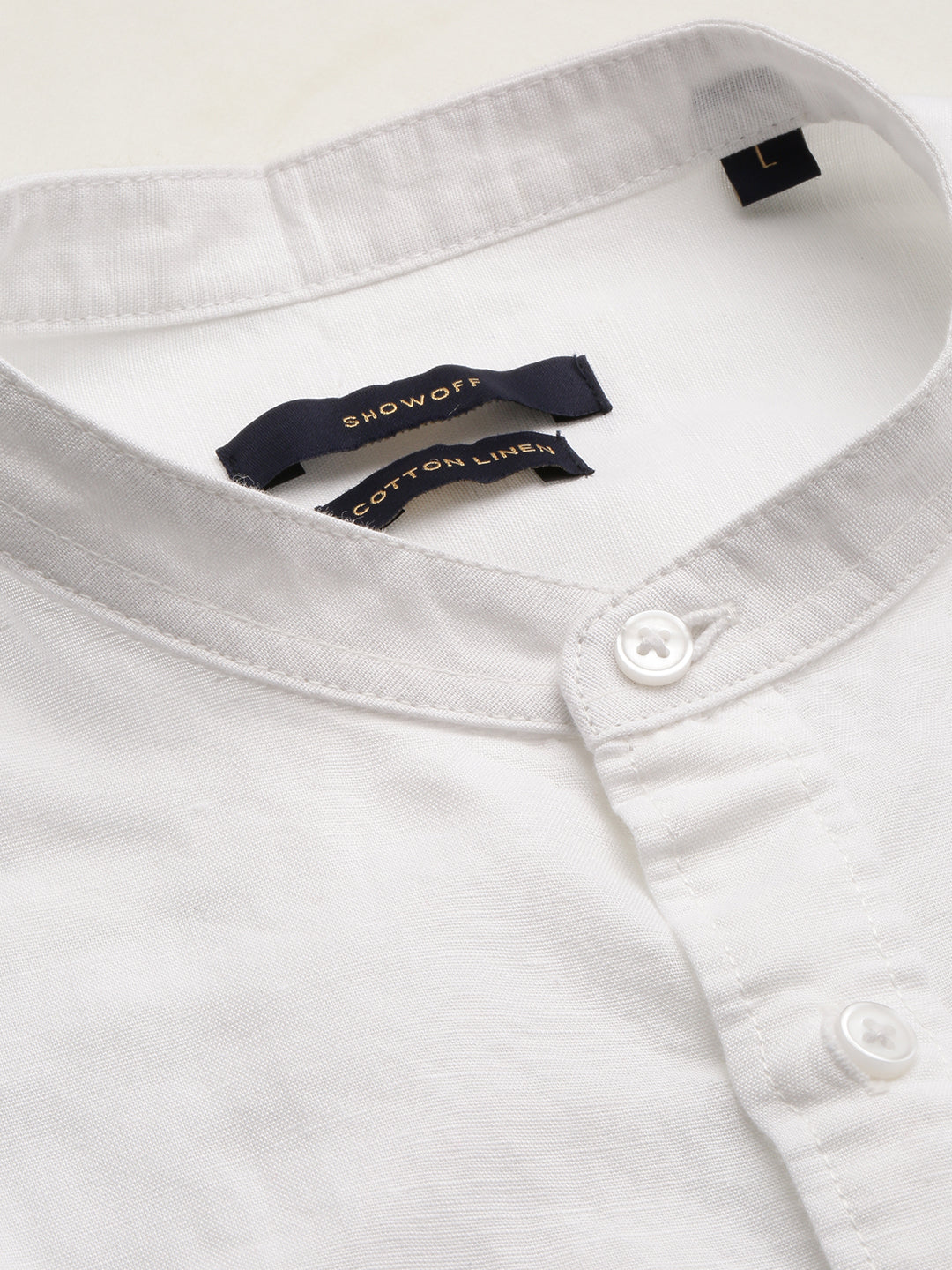 Men White Solid Casual Shirt