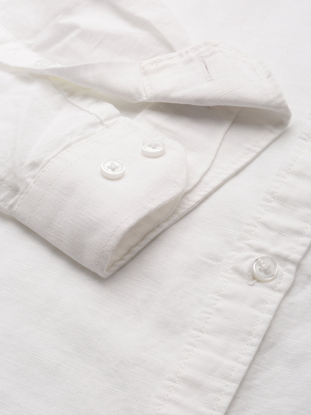 Men White Solid Casual Shirt