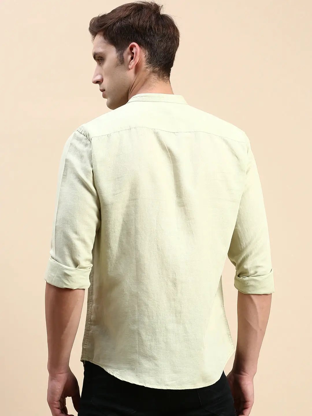 Men's Green Solid Casual Shirt