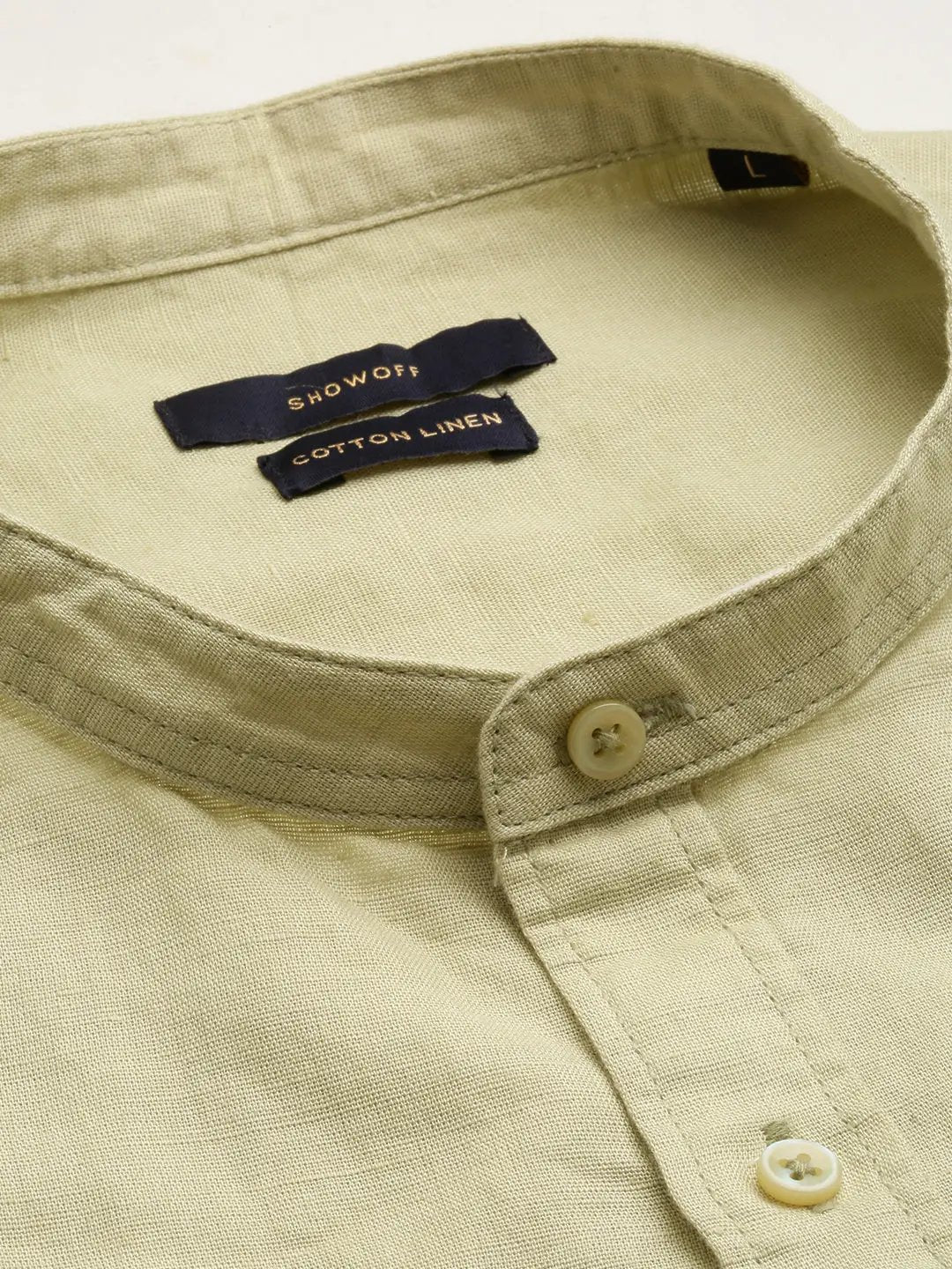 Men's Green Solid Casual Shirt