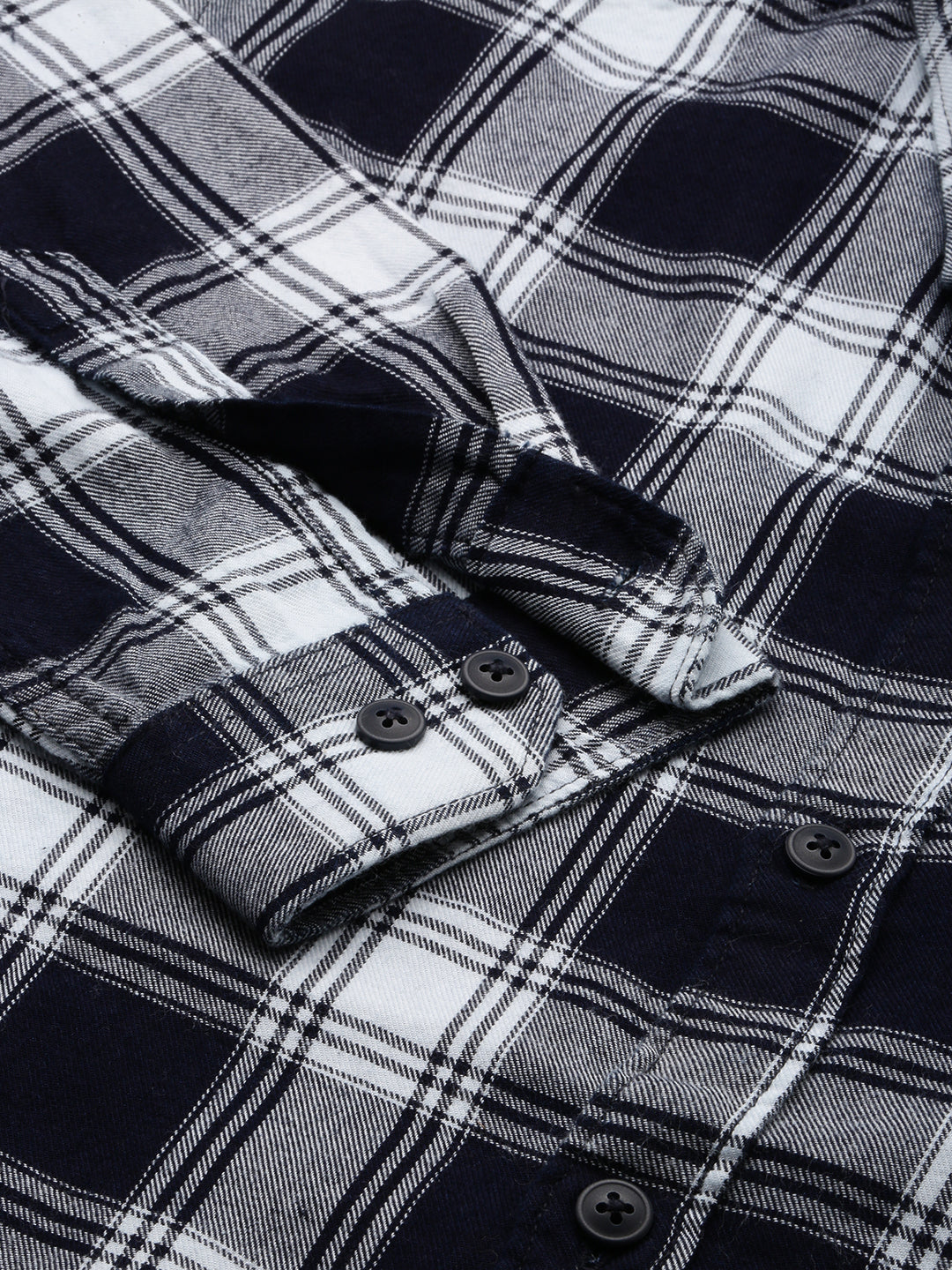 Men Blue Checked Casual Shirt