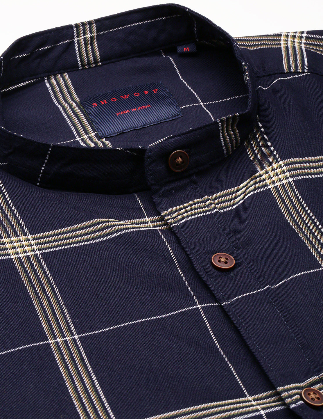 Men Navy Checked Casual Shirt