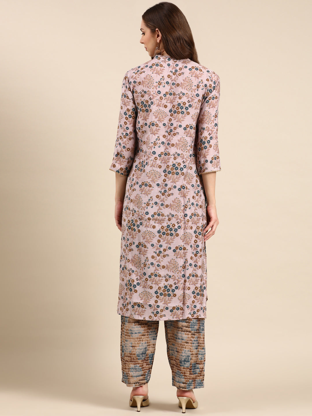 Women's Pink Printed Kurta Set