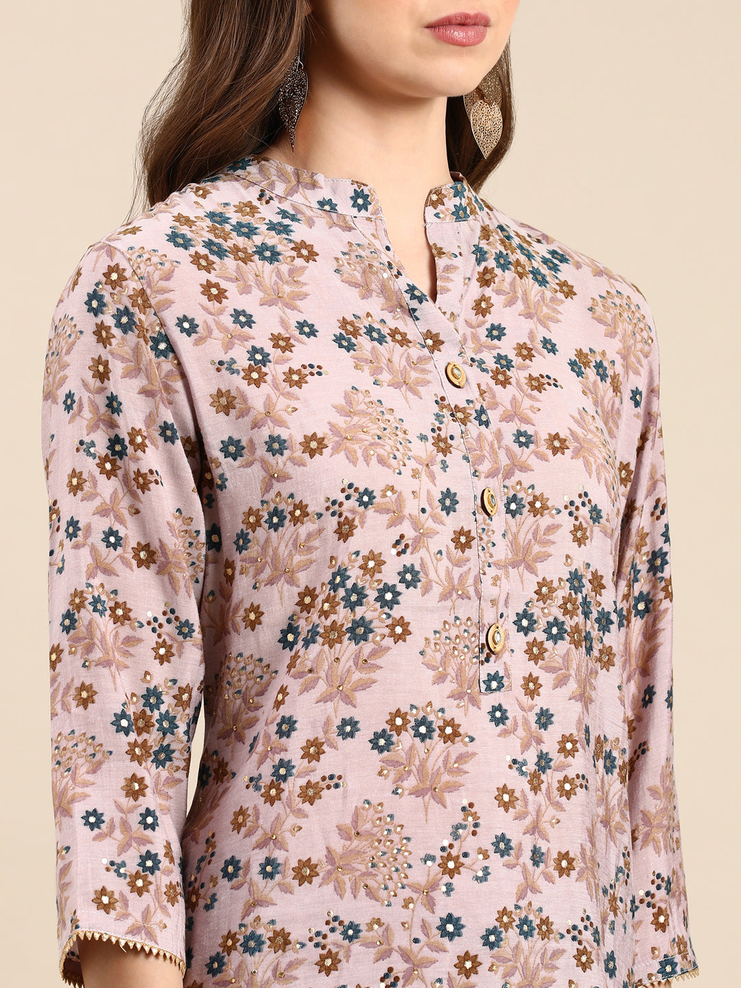 Women's Pink Printed Kurta Set